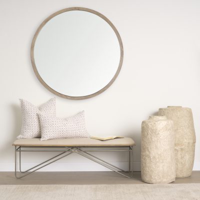 Alternative view of Jayden Cream w/ Merlot Print Linen Square Decorative Pillow Cover