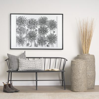 Alternative view of Jolie Cream w/ Black Print Linen Square Decorative Pillow  Cover