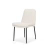 Eve Dining Chair w/ Cream Boucle Fabric & Matte Black Metal 2 0066226 70261 A