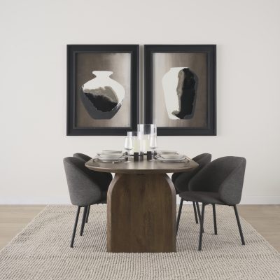 Alternative view of Shannon Dining Chair w/ Gray Fabric & Matte Black Metal