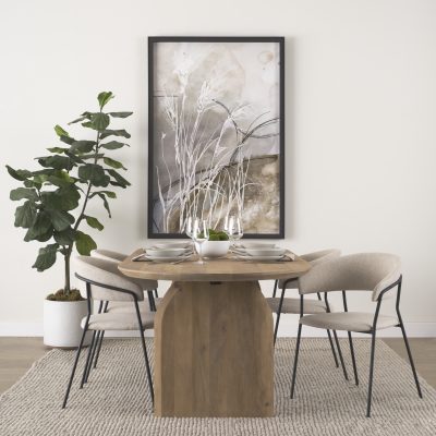 Alternative view of Carolyn Dining Chair w/ Oatmeal Fabric & Matte Black Metal
