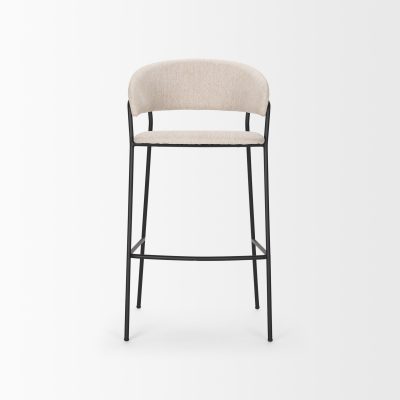 Alternative view of Carolyn Bar Stool w/ Oatmeal Fabric & Matte Black Metal