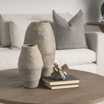 Alternative view of Rundal Small Gray Paper Mache Vase