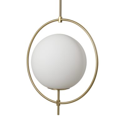 Farrah Frosted Glass Globe w/ Gold Metal Pendant Light