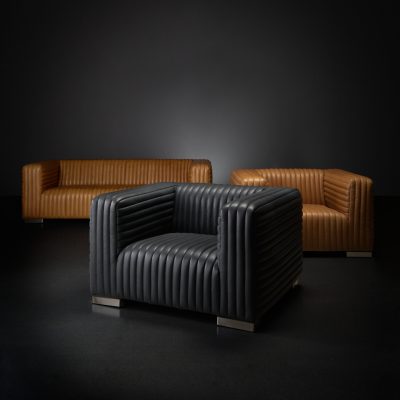 Alternative view of Ricciardo Black Leather Upholstered Arm Chair