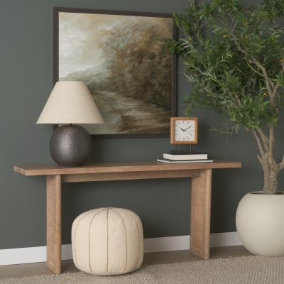 Alternative view of Grier 65" Light Brown Solid Wood w/ Cane Console Table