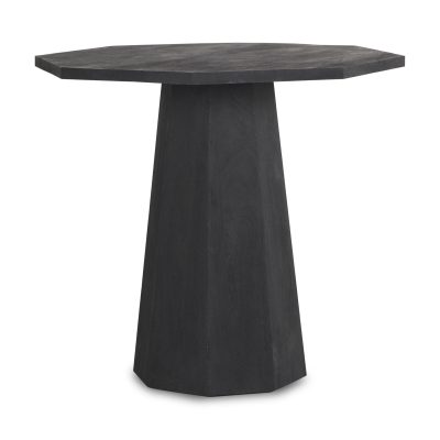 Maxine Hexagonal Black Wood Foyer Table