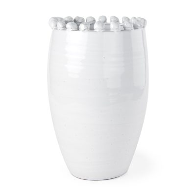 Basin Large Off-White Glazed Vase
