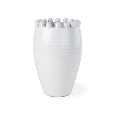 Basin Medium Off-White Glazed Vase