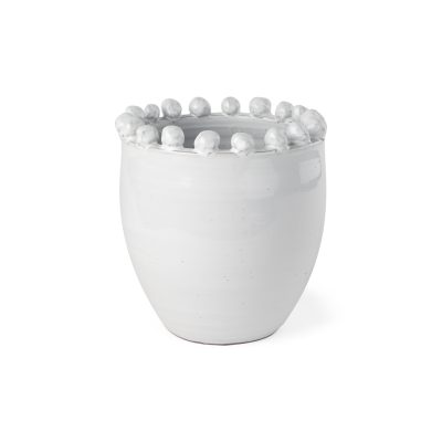 Basin Small Off-White Glazed Vase