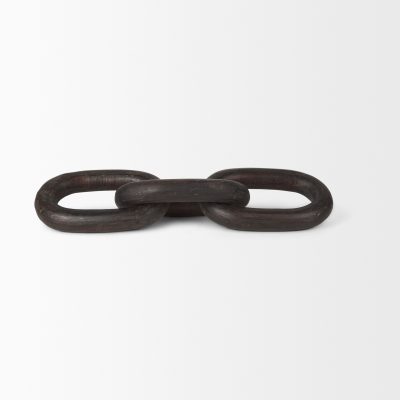 Alternative view of Tayla Large Black-Brown Wood Chain Link