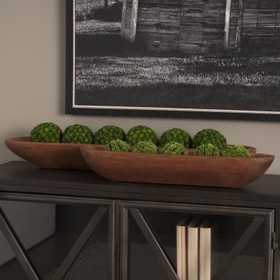 Alternative view of Athena Set of 2 Extra Large Medium Brown Reclaimed Wood Trays