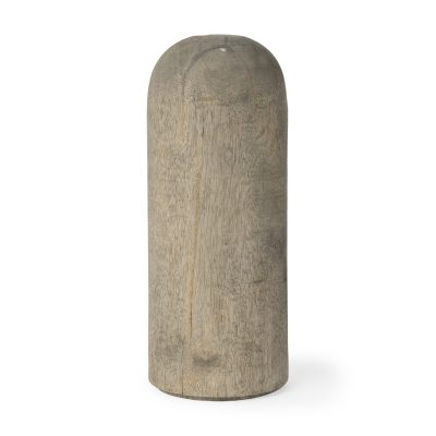 Knox Large Gray-Wash Wood Decorative Object