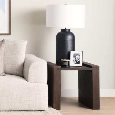 Alternative view of Athelia Dark Brown Wood Accent Table