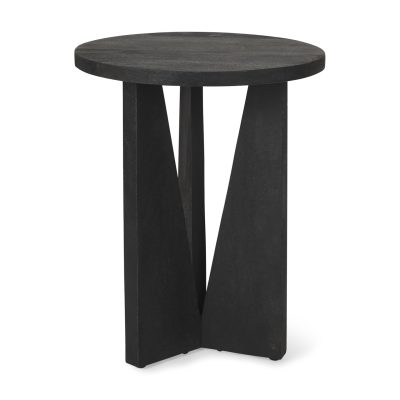 Mattius Black Wood Accent Table