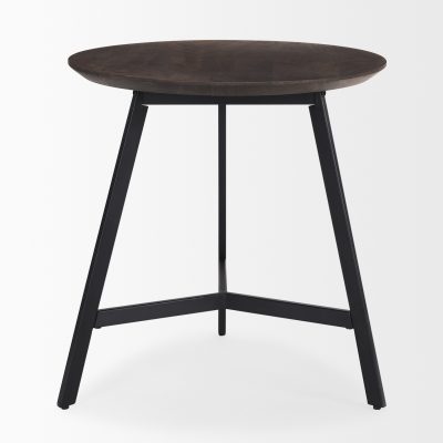 Alternative view of Todd Dark Brown Wood W/ Metal Legs Side Table
