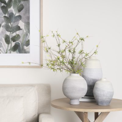 Alternative view of Blume 12.5H Off-White w/ Gray Textured Vase