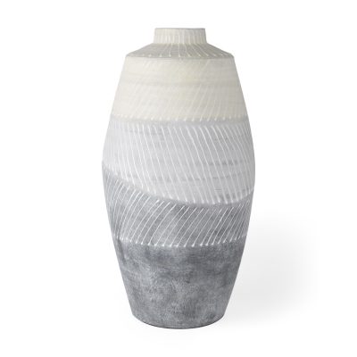 Blume 16.5H Off-White w/ Gray Textured Vase