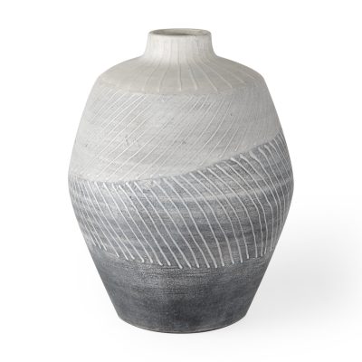Blume 10H Off-White w/ Gray Textured Vase