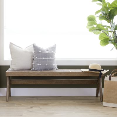 Alternative view of Arvin 59.1L x 17.7W x 18.1H Brown Wooden Bench
