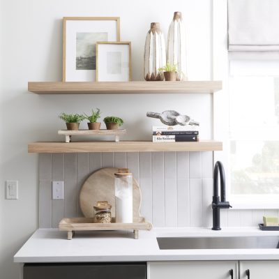 Alternative view of Carver Set of 2 Rectangular White Washed Wood Trays