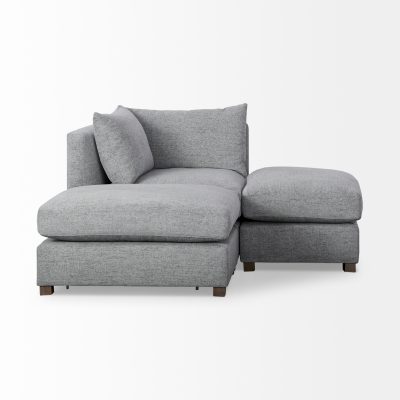 Alternative view of Valence 3 Piece (W/ 2 x Ottoman) Castlerock Gray Modular Sofa Set
