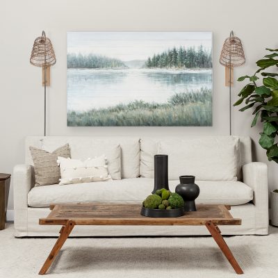 Alternative view of Kiley 28.0L x 7.0W x 15.6H Brown Woven Shade W/Black Metal Wall Sconce