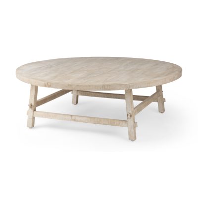 Rosie  48.0L x 48.0W x 16.0H Round Blonde Wood Coffee Table