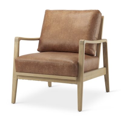 Raeleigh Tan Faux Leather Accent Chair