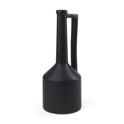 Burton 17.1H Large Matte Black Ceramic Jug Vase