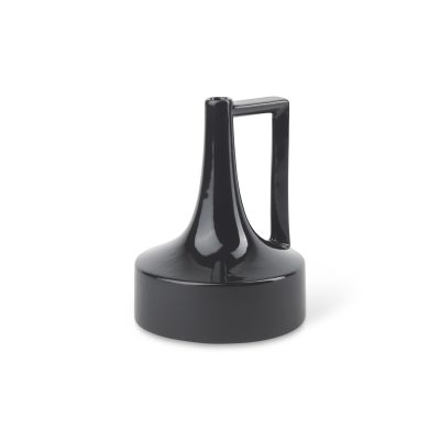 Burton 8.3H Small Glossy and Matte Black Ceramic Jug Vase