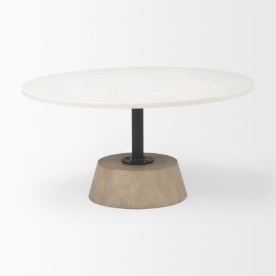 Alternative view of Maxwell  Marble Top Pedestal Base Round Coffee Table