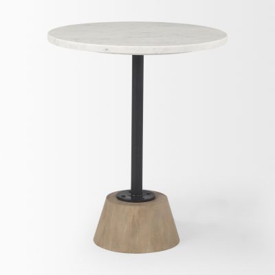 Alternative view of Maxwell Marble Top Pedestal End/Side Table