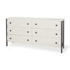 Savannah White Fir Veneer w/ Gray Metal 6-Drawer Sideboard