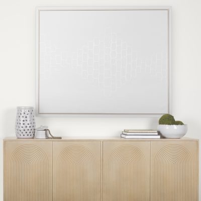 Alternative view of Tucker Light Brown Wood w/ Carved Arch Pattern 4 Door Sideboard