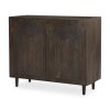Tucker Dark Brown Wood w/ Carved Arch Pattern 2 Door Cabinet