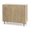 Tucker Light Brown Wood w/ Carved Arch Pattern 2 Door Accent Cabinet