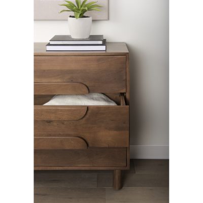 Alternative view of Astrid  36L x 17W x 30.3H Medium Brown Solid Wood 3 Drawer Cabinet