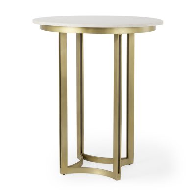 Tanner Marble & Gold Metal Bistro Table