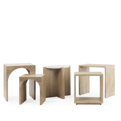 Alternative view of Chloe 20.0L x 20.0W x 24.0H Set of 2 Cottage Wood Nesting Accent Tables