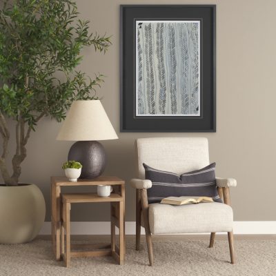 Alternative view of Grier Set of 2 Light Brown Solid Wood w/ Cane Nesting Accent Tables
