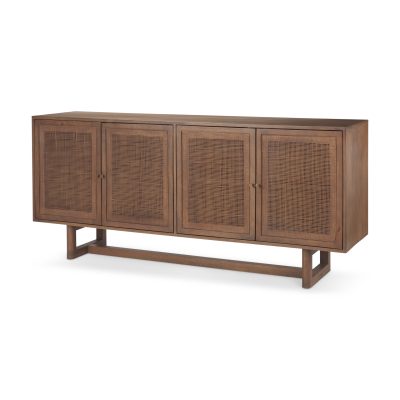 Grier Medium Brown Solid Wood W/Cane Sideboard