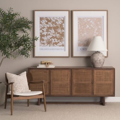 Alternative view of Grier Medium Brown Solid Wood W/Cane Sideboard
