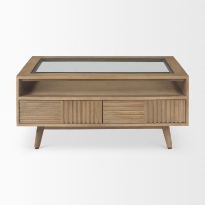 Alternative view of Sable  38.0L x 27.0W x 18.0H Light Brown Wood Coffee Table