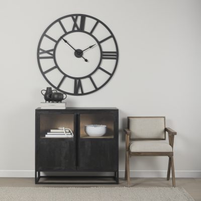 Alternative view of Sloan Black Wood W/Black Metal Frame Accent Cabinet