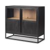 Sloan Black Wood W/Black Metal Frame Accent Cabinet 1 0063137 69887 A