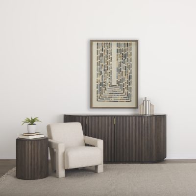 Alternative view of Terra 72L x 18W x 32H Dark Brown Wood Fluted Sideboard