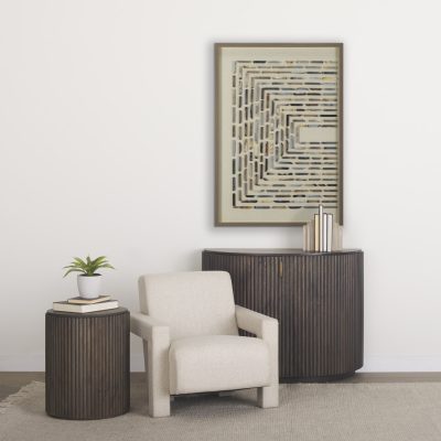 Alternative view of Terra Fluted Dark Brown 2-Door Accent Cabinet