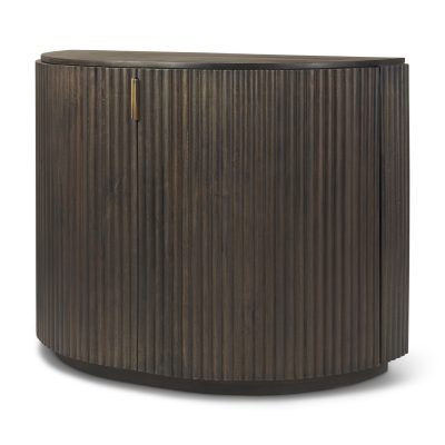 Terra Fluted Dark Brown 2-Door Accent Cabinet