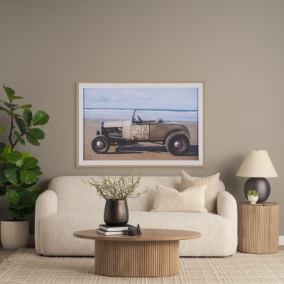 Alternative view of Terra 48L x 28W x 15H Light Brown Wood Oval Fluted Coffee Table